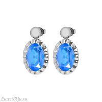 Серьги Qudo TIVOLA UNICA big (S/P) Royal blue delite 2,65cm, 332183