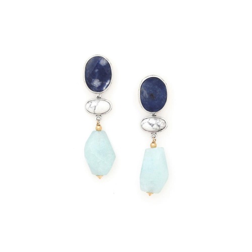 Серьги Nature Bijoux, Arctique, с содалитом, говлитом и аквамарином, NB25.1-12-90016 синий фото 2