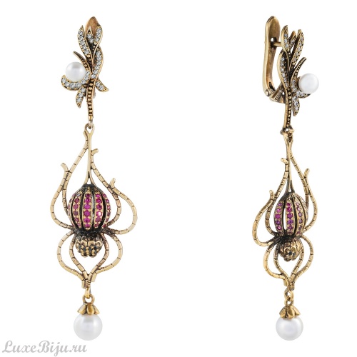 Серьги Fiore di Firenze OR0107 GRANAT/OLIVE фото 2