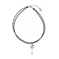 Колье Lanzerotti, Pianoforte, двойное, шпинель, гематит, кристаллы, LZ-25.12-408 черный