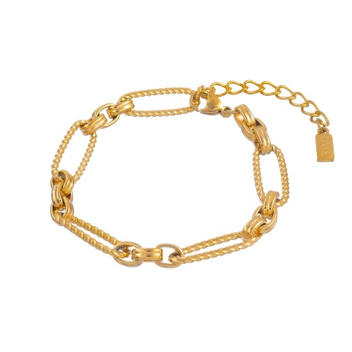 Браслет Dansk Copenhagen, Courage Waterproof, с кручеными овальными звеньями, DNSK25.2-7W2407018 золотистый