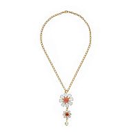 Колье Celeste G, с кристаллами Swarovski и жемчугом, CS26.1-1677 розовый