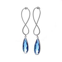 Серьги Catherine Bijoux, The serenity of the sea, с кристаллом, CB24.2-5182FS синий