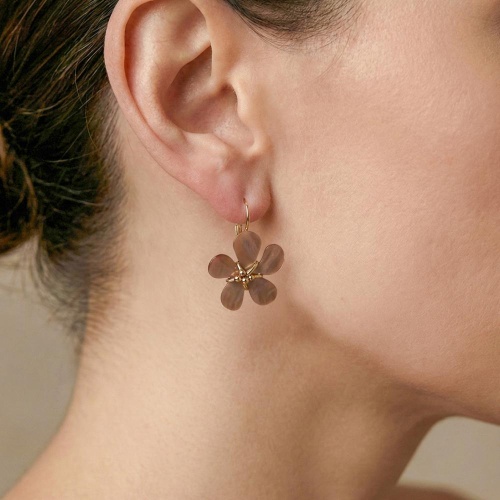 Серьги Nature Bijoux, Belle de nuit, с цветком из перламутра, NB26.2-12-90847 коричневый фото 2
