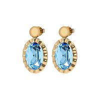 Серьги Qudo TIVOLA UNICA big (G/P) Aquamarine 2,65cm, 332028