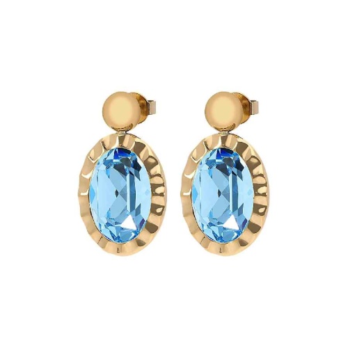 Серьги Qudo TIVOLA UNICA big (G/P) Aquamarine 2,65cm, 332028