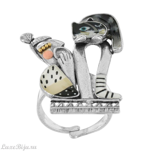 Кольцо TARATATA, Flemme, разъемное,с рисунком на прозрачной смоле, TT-W22-20422-102 серебристый фото 3