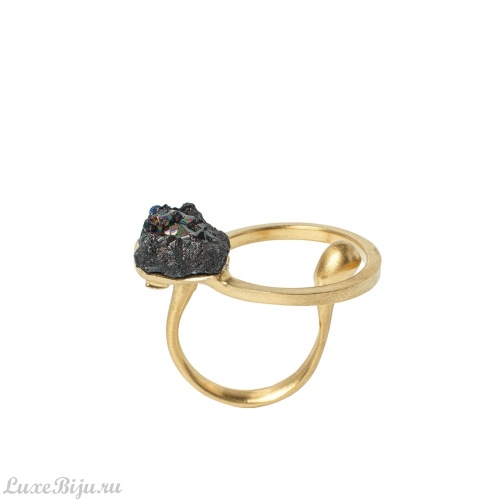 Кольцо Katerina Vassou, Reverb, с друзой агата, KV26.1-406079GBLACK черный