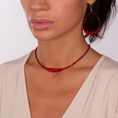 Колье Lanzerotti, Crespino, с кристаллами и стеклянными бусинами, LZ-23.05-182 красный фото 3