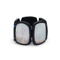 Браслет Nature Bijoux, Calypso, стрейч, с рогом, перламутром и лазуритом, NB26.2-13-44621 серый