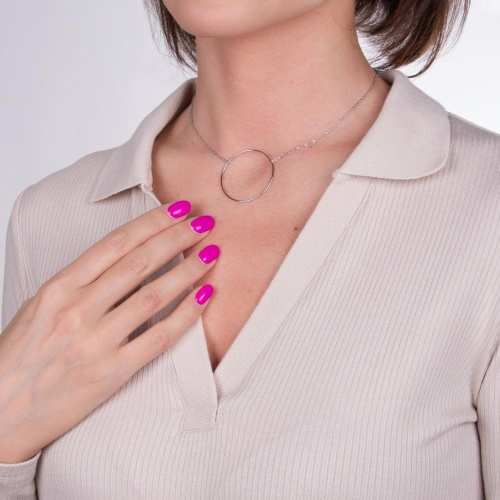 Колье Moon Paris, Ikita, с подвеской в форме кольца, MIK-22.03-004 серебристый фото 3