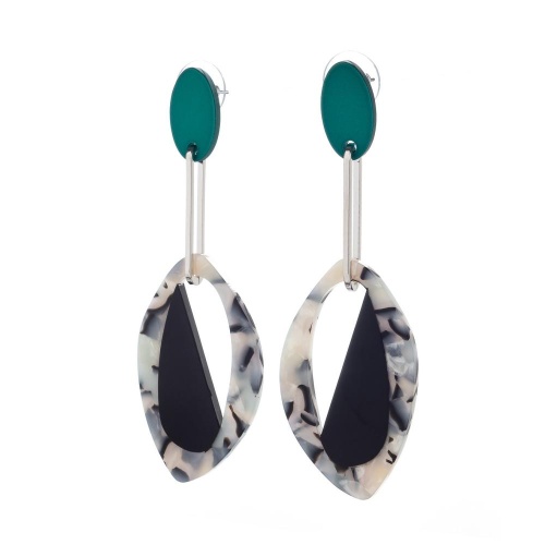 Серьги Nuance, с акриловой подвеской, NFN-24.04-051 зеленый