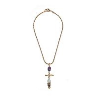 Колье Alcozer&J, с агатом и аквамарином, AL-C48EB25-R золотистый