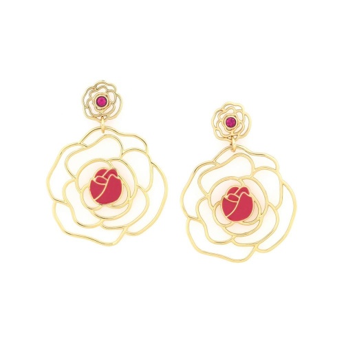 Серьги Franck Herval, Camelia, с кристаллом Swarovski и цветной эмалью, FH24.2-12-69224 золотистый