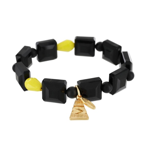 Браслет TARATATA, Glam Rock, стрейч, со стеклянными бусинами, TT-H23-08307-202 черный