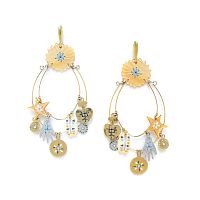 Серьги Franck Herval, Justine, перламутр, ракушка, Swarovski, эмаль, FH23.2-12-68160 золотистый
