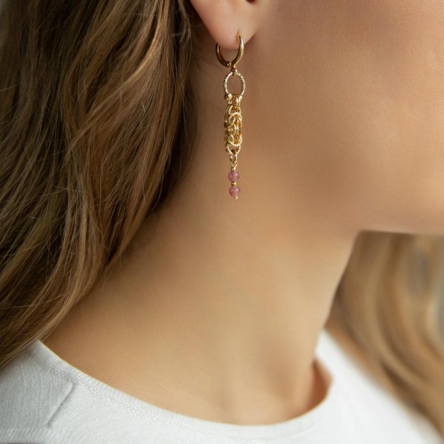 Серьги Lanzerotti, Elisir, с турмалином, LZ-25.10-298 розовый фото 2