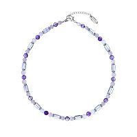 Колье Lanzerotti, Iris, с аметистом, кунцитом и кристаллами, LZ-26.03-068 фиолетовый