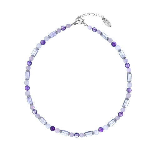 Колье Lanzerotti, Iris, с аметистом, кунцитом и кристаллами, LZ-26.03-068 фиолетовый