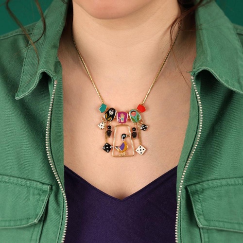 Колье TARATATA, Jeu De L`oie, смола,стеклянные и пластиковые бусины, TT-H24-01101-20M золотистый фото 4