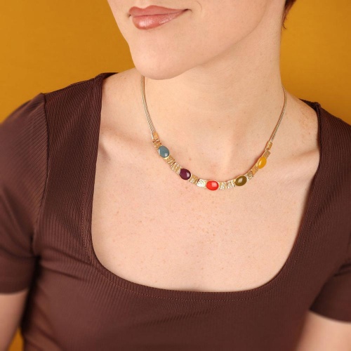 Колье TARATATA, Ringo, с цветной смолой, TT-E25-09114-20M золотистый фото 2