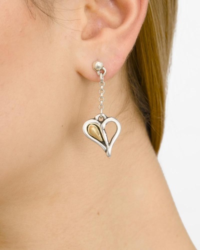 Серьги Tra-la-ra, Pasion, с сердцем, TLR24-241P102 золотистый фото 3