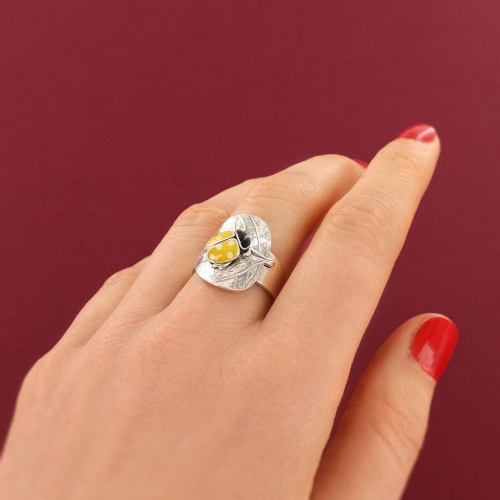 Кольцо TARATATA, Cox, разъемное, с цветной смолой, TT-T25-04403-10Y желтый фото 4