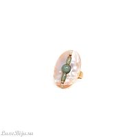 Кольцо Nature Bijoux, Menthe a l`eau, разъемное, с авантюрином и перламутром, NB23.1-19-24616 бежевый