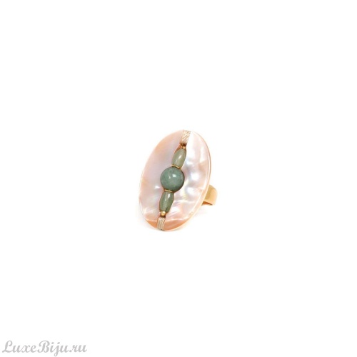 Кольцо Nature Bijoux, Menthe a l`eau, разъемное, с авантюрином и перламутром, NB23.1-19-24616 бежевый