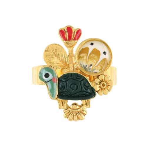 Кольцо TARATATA, Carapate, разъемное, смола, декоративные элементы, TT-T22-01405-20M золотистый фото 7