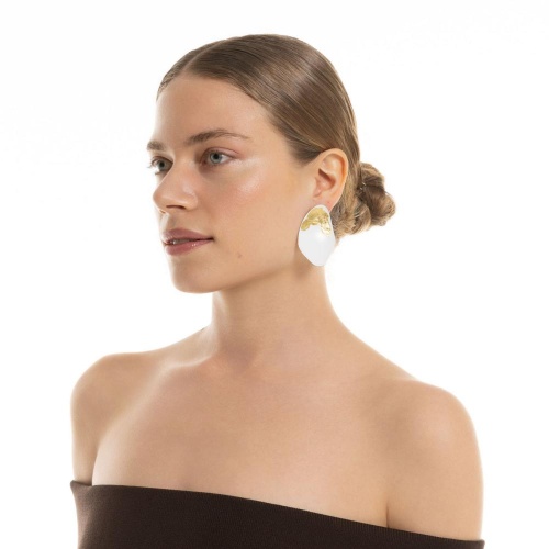 Серьги Katerina Vassou, Tenor, с геометрическим элементом, KV26.1-406049GWHITE белый фото 2