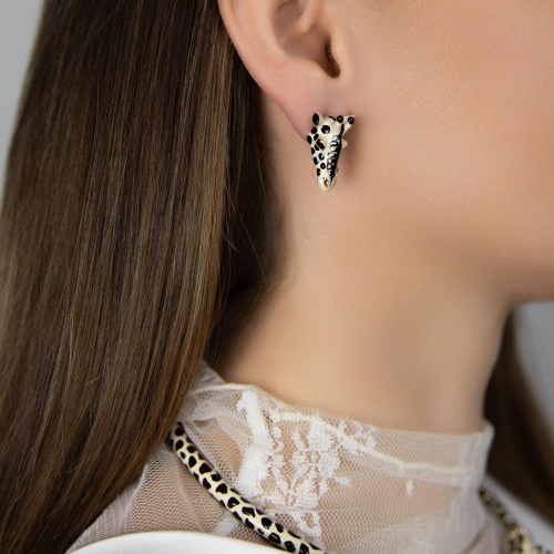 Серьги Polina Firenze, жираф с эмалью, PF26.1-OR2403 бежевый фото 2