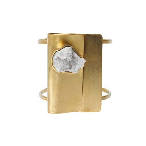 Браслет Katerina Vassou, Hyacinth, кафф, с агатом, KV24.1-308975GWHITE белый