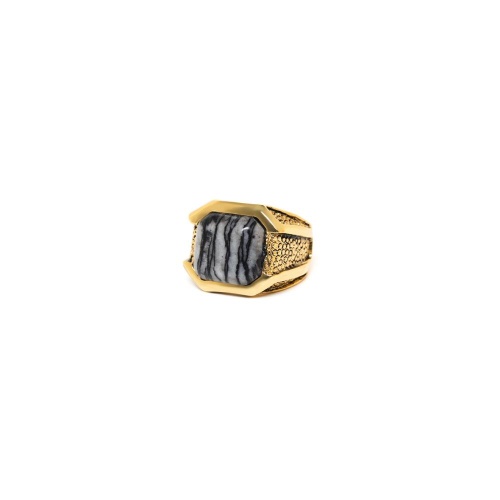 Кольцо Nature Bijoux, Berlin, с яшмой, NB23.2-19-24964 серый, 17,5