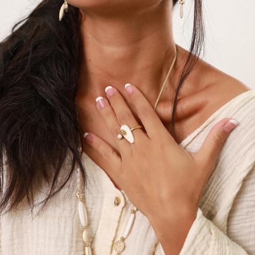 Кольцо Nature Bijoux, Ivory, разъемное,кость,перламутр жемчужный, NB22.1-19-24366 белый фото 7