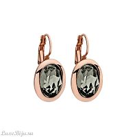 Серьги Qudo Tivola Black diamond 303032 BW/RG
