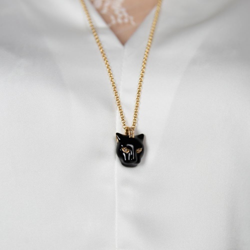 Колье Polina Firenze, пантера с эмалью и кристаллами, PF26.1-PE2108 черный фото 3