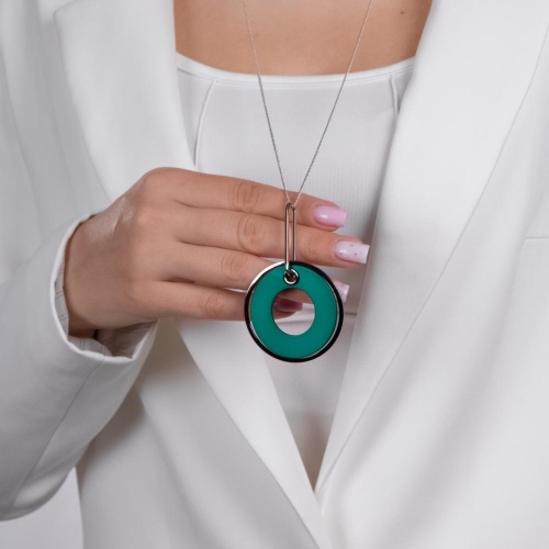 Колье Nuance, с подвеской-кольцом, NFN-24.04-055 зеленый фото 5