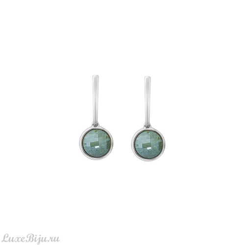 Серьги Possebon pearl green quartz