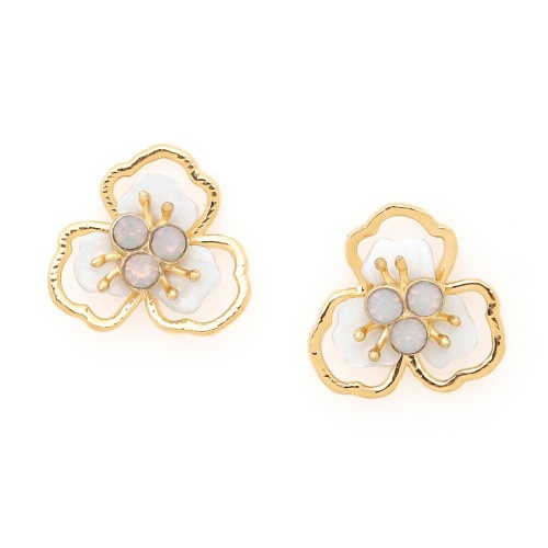 Серьги Franck Herval, Lisette, с перламутром и кристаллами Swarovski, FH25.2-12-69671 белый