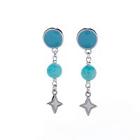 Серьги Lanzerotti, Marino, с агатом и цветной эмалью, LZ-25.06-193 голубой