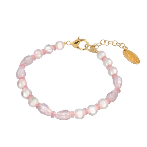 Браслет Lanzerotti, Anne with an E, с кварцем, селенитом и кошачьим глазом, LZ-25.08-233 розовый