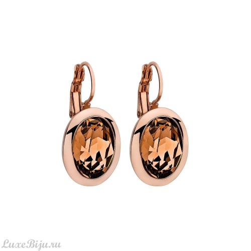 Серьги Qudo Tivola Light Smoked Topaz 303065 BR/RG