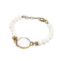 Браслет Alcozer&J, с жемчугом, AL-B58BG25-R белый