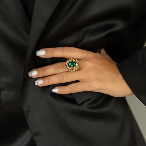Кольцо Celeste G, разъемное, с кристаллом Swarovski, CS25.1-1736 зеленый фото 2