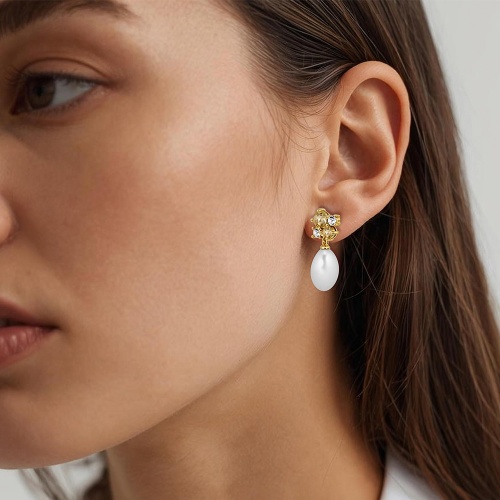 Серьги Dyrberg Kern PETUN SG GOLDEN / WHITE PEARL  480054, 480054 фото 3