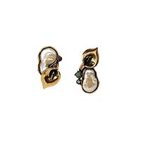 Серьги Alcozer&J, асимметрия, жемчуг, изумруд, рубин, AL2605-O108DI25 белый