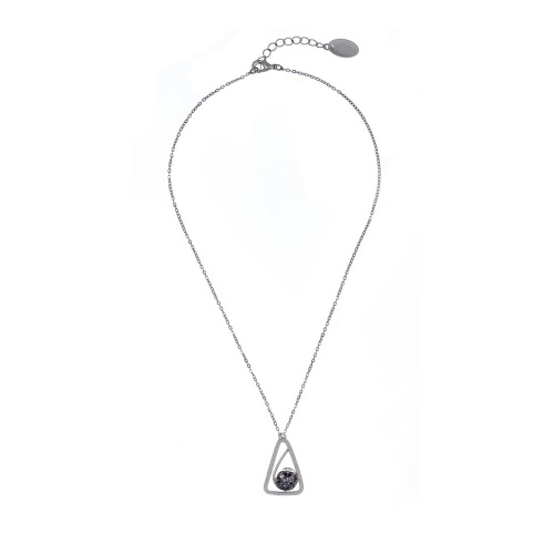 Колье Catherine Bijoux, Half moon, с кристаллом, CB25.1-5352AS серебристый фото 2