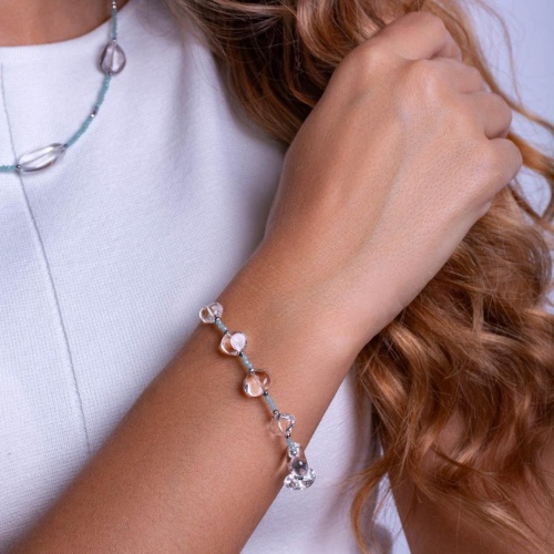 Браслет Lanzerotti, Ispirazione, хрусталь, гематит, кристаллы, LZ-24.10-430 бирюзовый фото 2