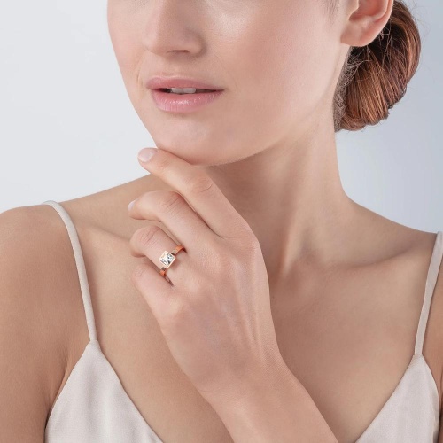 Кольцо Coeur de Lion Brilliant Square Rose Gold, 0500/40-1822 58 фото 4
